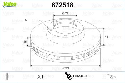 672518 VALEO Тормозной диск