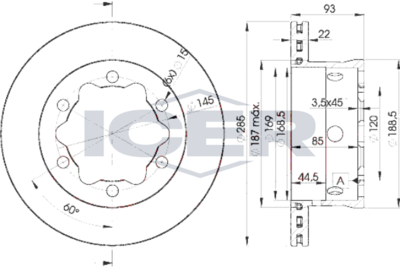 78BD01851 ICER Тормозной диск