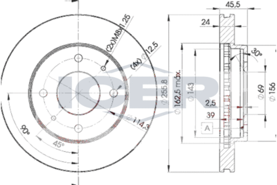 78BD29262 ICER Тормозной диск