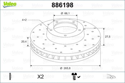 886198 VALEO Тормозной диск