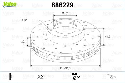 886229 VALEO Тормозной диск