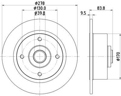 MDC1196 MINTEX Тормозной диск