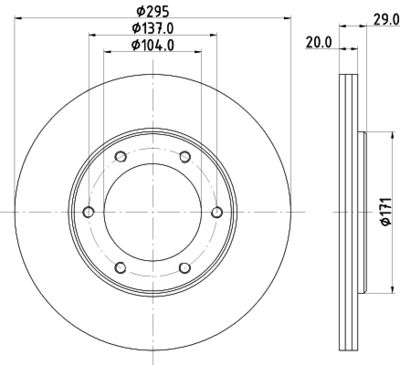 MDC753 MINTEX Тормозной диск