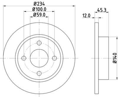 MDC740C MINTEX Тормозной диск