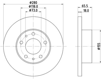 8DD355104391 HELLA Тормозной диск