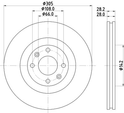 MDC1288 MINTEX Тормозной диск