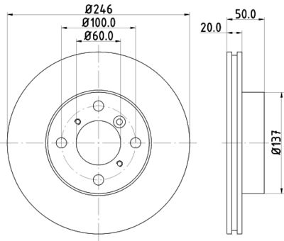 8DD355107391 HELLA Тормозной диск