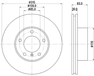 8DD355108581 HELLA Тормозной диск