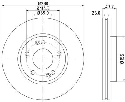 8DD355118151 HELLA Тормозной диск