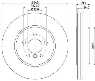 8DD355119281 HELLA Тормозной диск