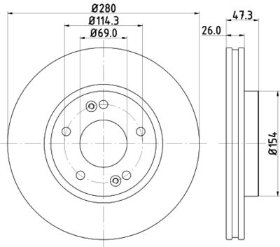 8DD355120141 HELLA Тормозной диск