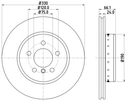 8DD355120661 HELLA Тормозной диск