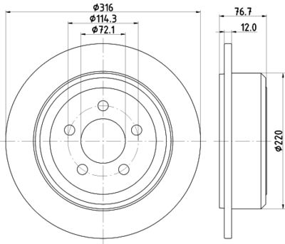 8DD355122221 HELLA Тормозной диск