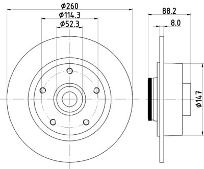 MDC2550 MINTEX Тормозной диск