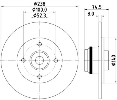 8DD355123351 HELLA Тормозной диск