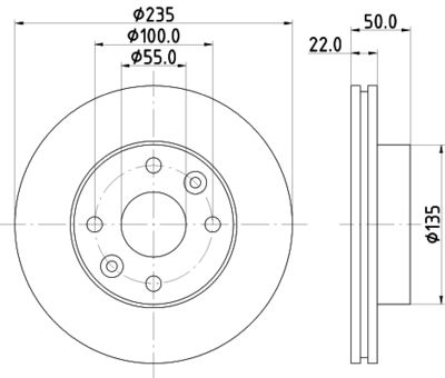 8DD355125531 HELLA Тормозной диск