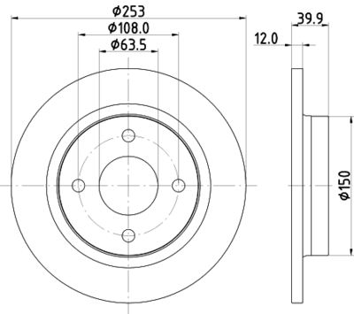 MDC2812C MINTEX Тормозной диск