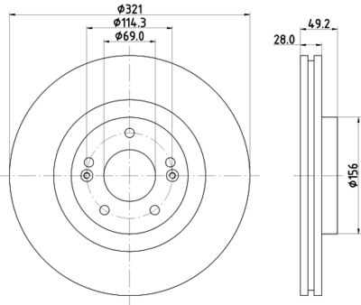 8DD355131351 HELLA Тормозной диск