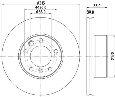 8DD355132151 HELLA Тормозной диск