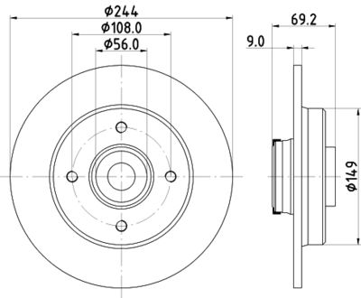 8DD355132161 HELLA Тормозной диск