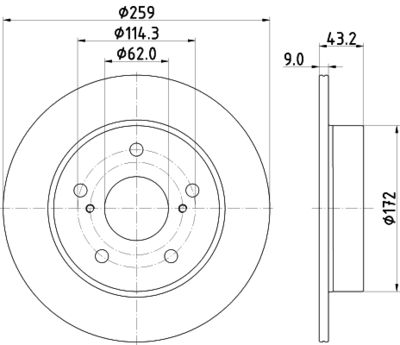 8DD355132491 HELLA Тормозной диск