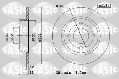 9004267J SASIC Тормозной диск