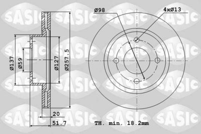 9004365J SASIC Тормозной диск