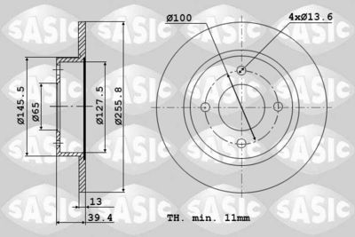 9004447J SASIC Тормозной диск