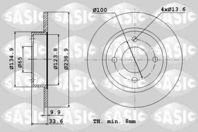 9004582J SASIC Тормозной диск