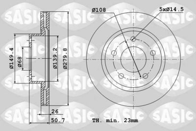 9004593J SASIC Тормозной диск