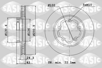 9004827J SASIC Тормозной диск