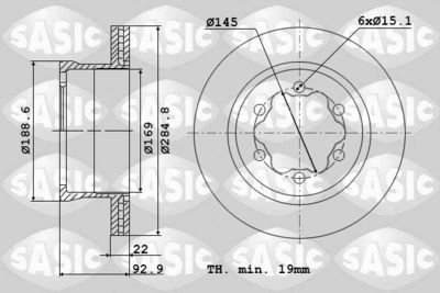 9004843J SASIC Тормозной диск