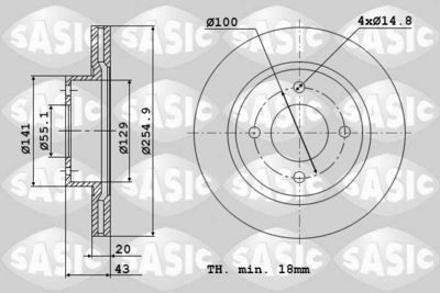 9004897J SASIC Тормозной диск