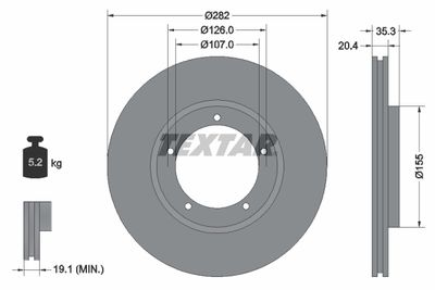 92006105 TEXTAR Тормозной диск