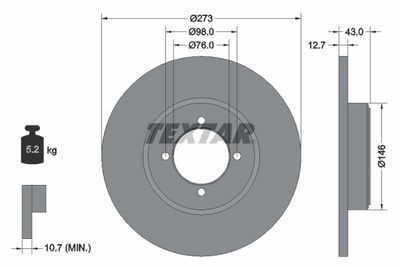 92011400 TEXTAR Тормозной диск