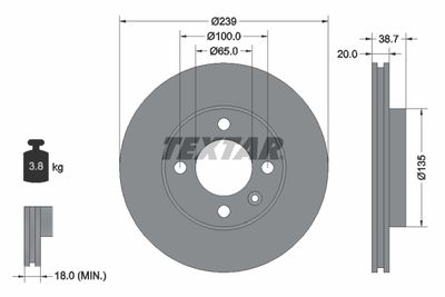 92012103 TEXTAR Тормозной диск