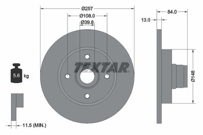 92012500 TEXTAR Тормозной диск