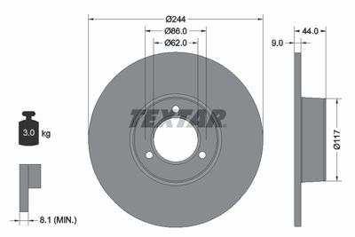 92022100 TEXTAR Тормозной диск