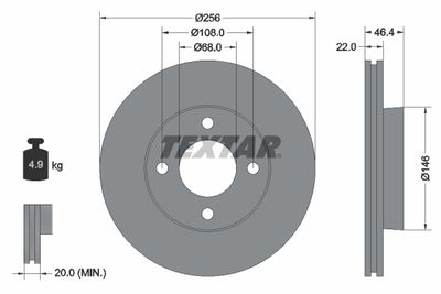 92026000 TEXTAR Тормозной диск