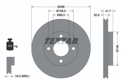 92026200 TEXTAR Тормозной диск