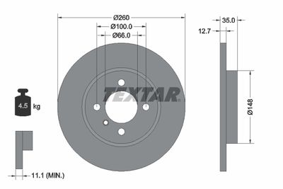 92026400 TEXTAR Тормозной диск