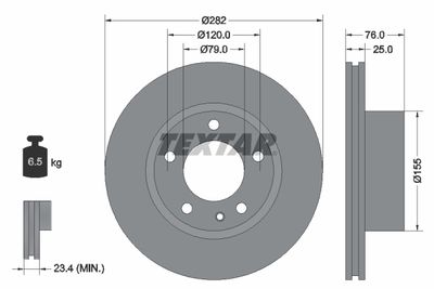 92026700 TEXTAR Тормозной диск