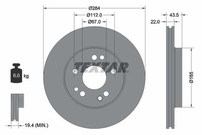 92031900 TEXTAR Тормозной диск