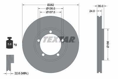 92039600 TEXTAR Тормозной диск