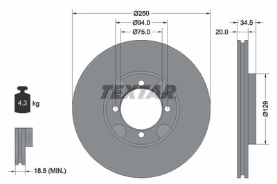 92047200 TEXTAR Тормозной диск