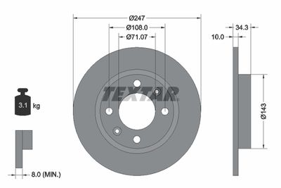 92048200 TEXTAR Тормозной диск