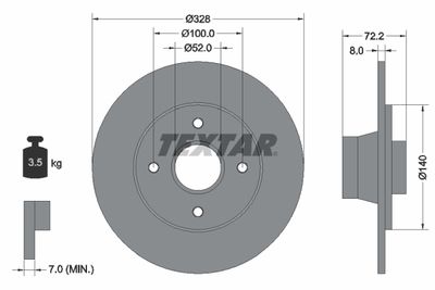 92049200 TEXTAR Тормозной диск