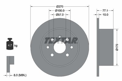 92054700 TEXTAR Тормозной диск