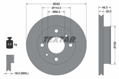 92056200 TEXTAR Тормозной диск