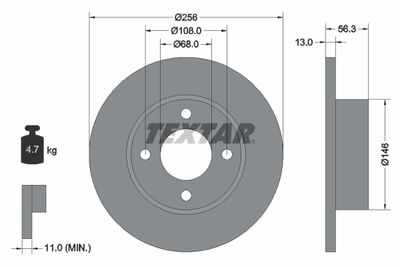 92057800 TEXTAR Тормозной диск